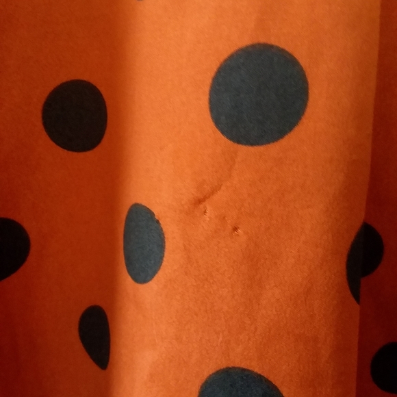 Everly Polka Dot Pumpkin Colored Dress - Picture 5 of 5